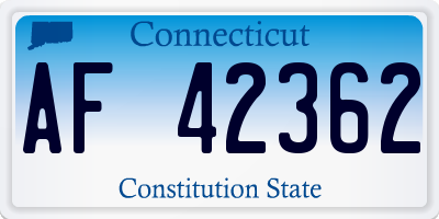 CT license plate AF42362