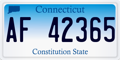 CT license plate AF42365