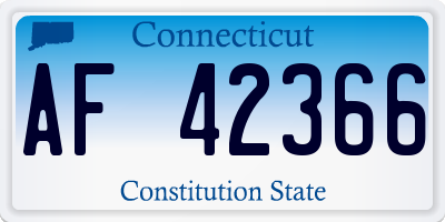 CT license plate AF42366