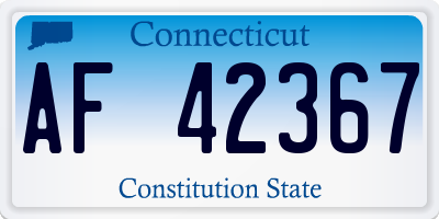 CT license plate AF42367
