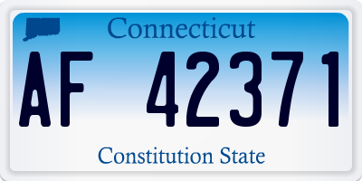 CT license plate AF42371