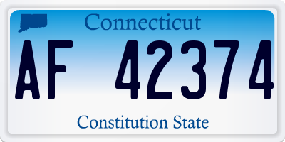 CT license plate AF42374
