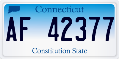 CT license plate AF42377