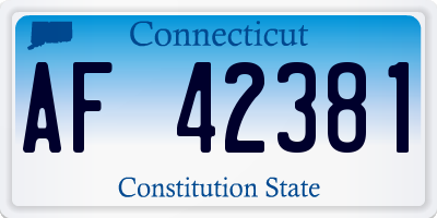 CT license plate AF42381