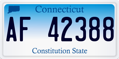 CT license plate AF42388