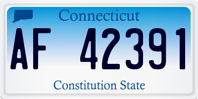 CT license plate AF42391