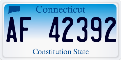 CT license plate AF42392