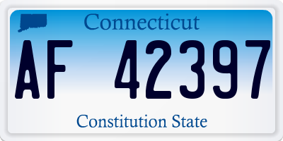 CT license plate AF42397