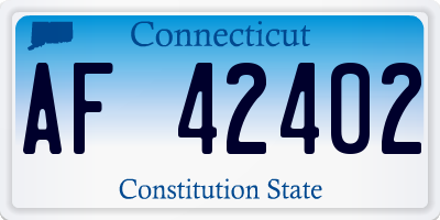 CT license plate AF42402