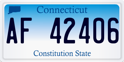 CT license plate AF42406