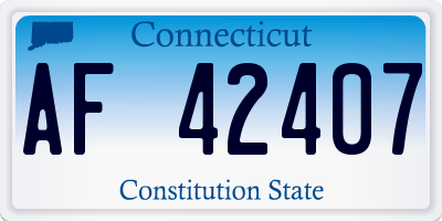 CT license plate AF42407