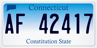 CT license plate AF42417