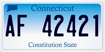 CT license plate AF42421