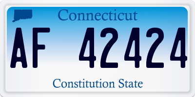 CT license plate AF42424