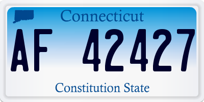 CT license plate AF42427