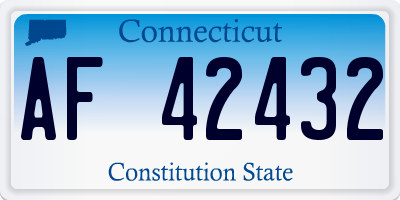CT license plate AF42432