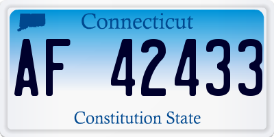 CT license plate AF42433