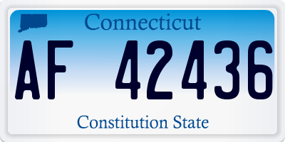 CT license plate AF42436