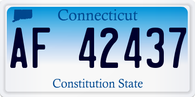 CT license plate AF42437