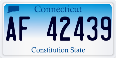 CT license plate AF42439