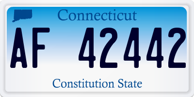 CT license plate AF42442