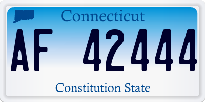 CT license plate AF42444