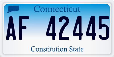 CT license plate AF42445