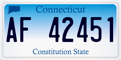 CT license plate AF42451