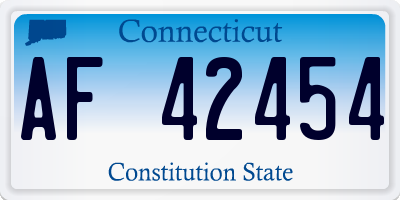 CT license plate AF42454