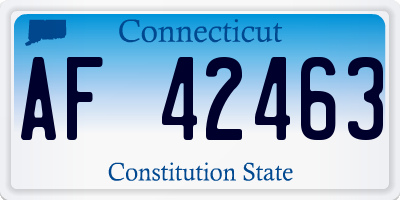 CT license plate AF42463