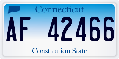 CT license plate AF42466