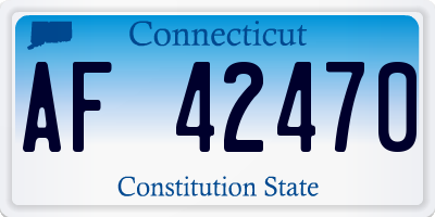 CT license plate AF42470