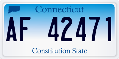 CT license plate AF42471
