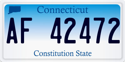 CT license plate AF42472