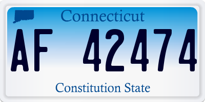 CT license plate AF42474