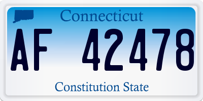 CT license plate AF42478