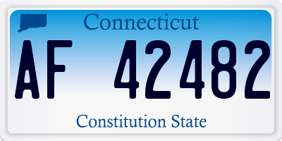 CT license plate AF42482
