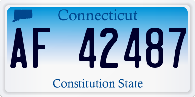 CT license plate AF42487