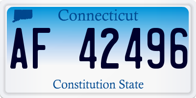 CT license plate AF42496