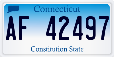 CT license plate AF42497