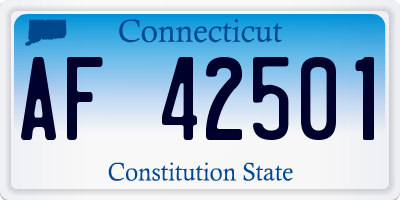 CT license plate AF42501