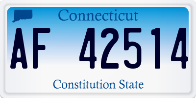 CT license plate AF42514