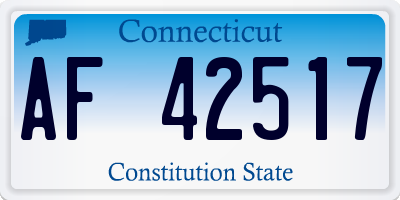 CT license plate AF42517