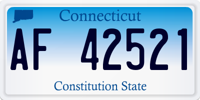 CT license plate AF42521