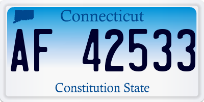 CT license plate AF42533
