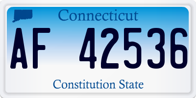 CT license plate AF42536