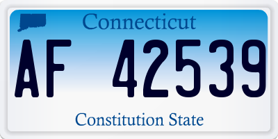 CT license plate AF42539