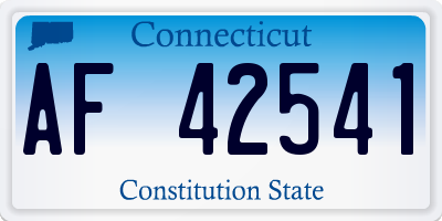 CT license plate AF42541