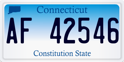 CT license plate AF42546