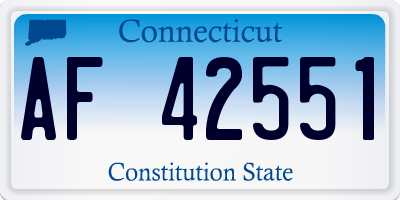 CT license plate AF42551